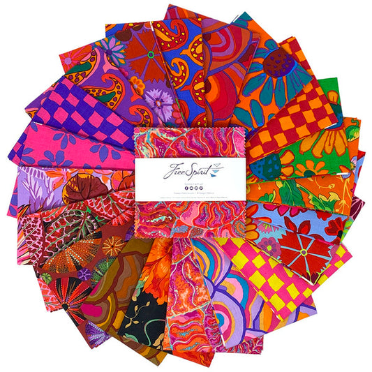 August 2024 Hot 10" Squares Kaffe Fassett Collective Free Spirit Cotton Fabric FS-FB610GP.AUG24HOT