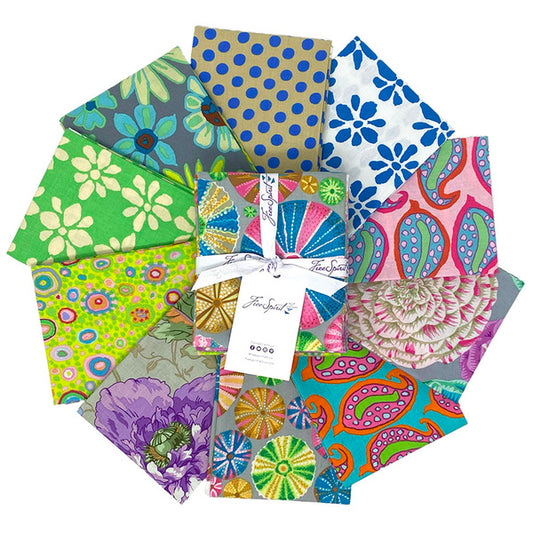 August 2024 Light Fat Quarter Bundle 18"x21" 10 pcs Kaffe Fassett Collective Free Spirit Cotton Fabric FS-FB4FQGP.AUG24LIGHT