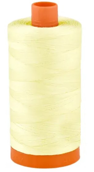 Light Lemon Yellow Aurifil Cotton Quilting Thread 50 wt. 1300m 1422y Spool