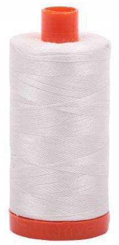 Sea Biscuit White Light Grey Aurifil Cotton Quilting Thread 50 wt. 1300m 1422y Spool