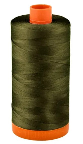 Army Green Aurifil Cotton Quiling Thread 50 wt. 1300m 1422y Spool AF-2905-Army Green