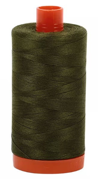 Dark Green Aurifil Cotton Quilting Thread 50 wt. 1300m 1422y Spool