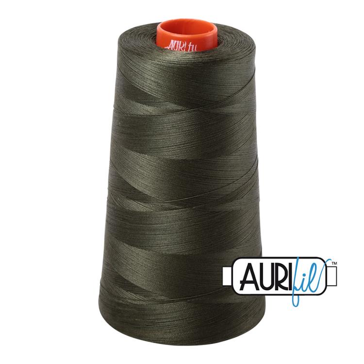 Army Green Aurifil Longarm Cotton Quilting Thread 50wt 6452 yds Cone AUF-MK50CO-5012