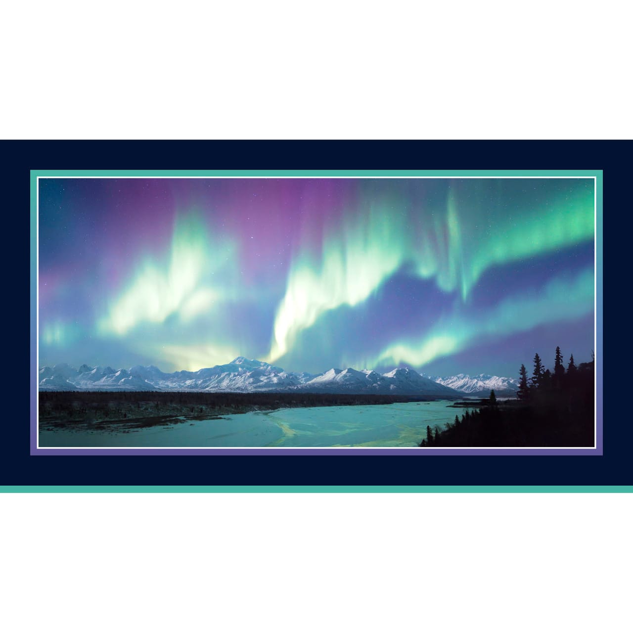 Aurora's Passage Northern Lights River of Light Panel 24" Shane Lamb P&B Textiles Cotton Fabric PB-APAS-6431-PA | US Fabric Shop