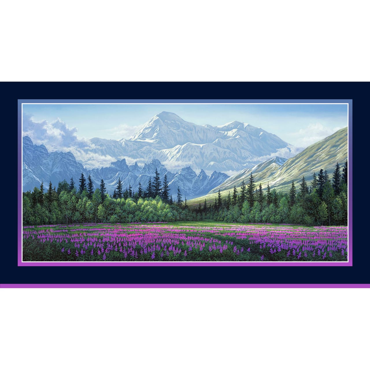 Aurora's Passage Northern Lights Field of Dreams Panel 24" Shane Lamb P&B Textiles Cotton Fabric PB-APAS-6432-PA | US Fabric Shop