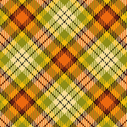 Autumn Splendor Plaid Gold Robert Giordano Henry Glass Cotton Fabric HG 268-33