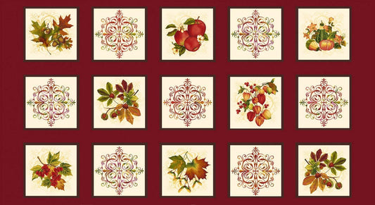 Autumn is Calling Block Panel 24" Color Principle Henry Glass Cotton Fabric HG-2519-88