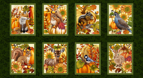 Autumn Fields Autumn Blocks Panel 24" Art Loft Studio E Cotton Fabric SE-8375-66