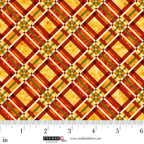 Autumn Fields Plaid Pumpkin Art Loft Studio E Cotton Fabric SE-8372-35