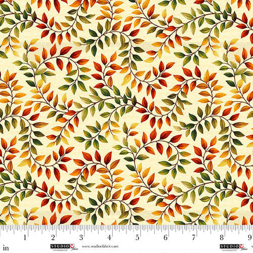 Autumn Fields Vine Leaves Cream Art Loft Studio E Cotton Fabric SE-8371-44