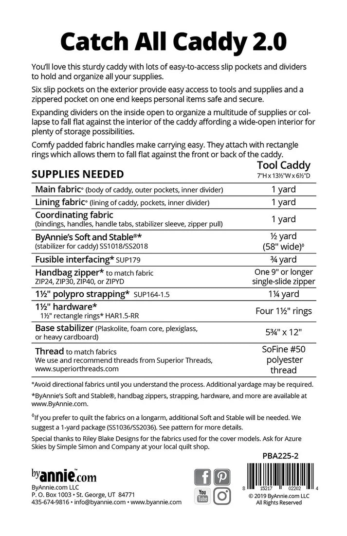 Catch All Caddy 2.0 Bag Pattern By Annie's BYA-PBA225-2