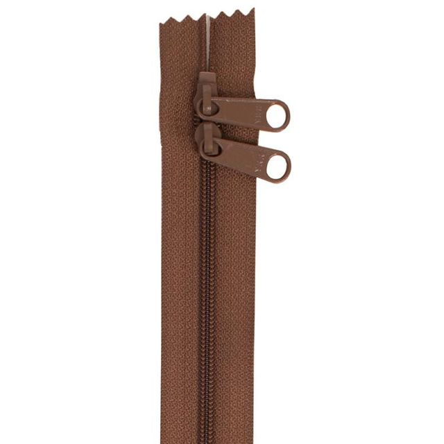 Double Slide Zipper 30'' Seal Brown By Annie's BYA-ZIP30-140