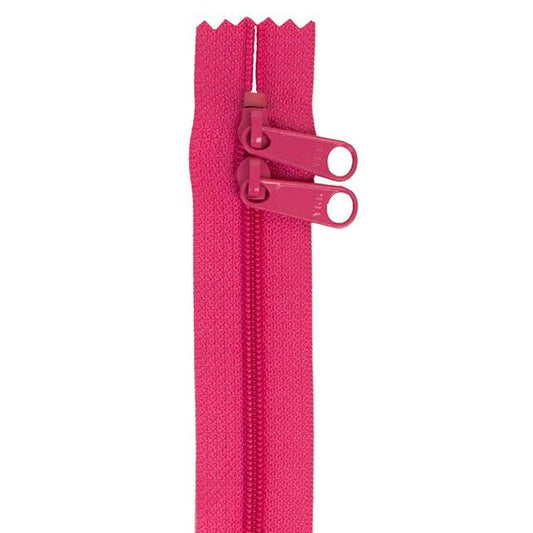 Double Slide Zipper 30" Raspberry Pink By Annie's BYA-ZIP30-252