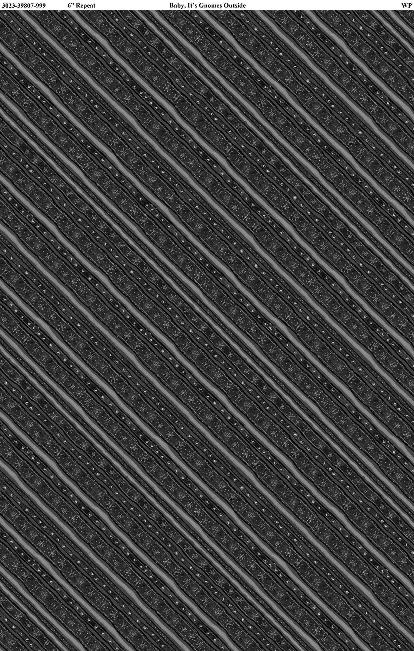 Baby It's Gnomes Outside Diagonal Stripe Black Susan Winget Wilmington Prints Cotton Fabric WP-3023-39807-999