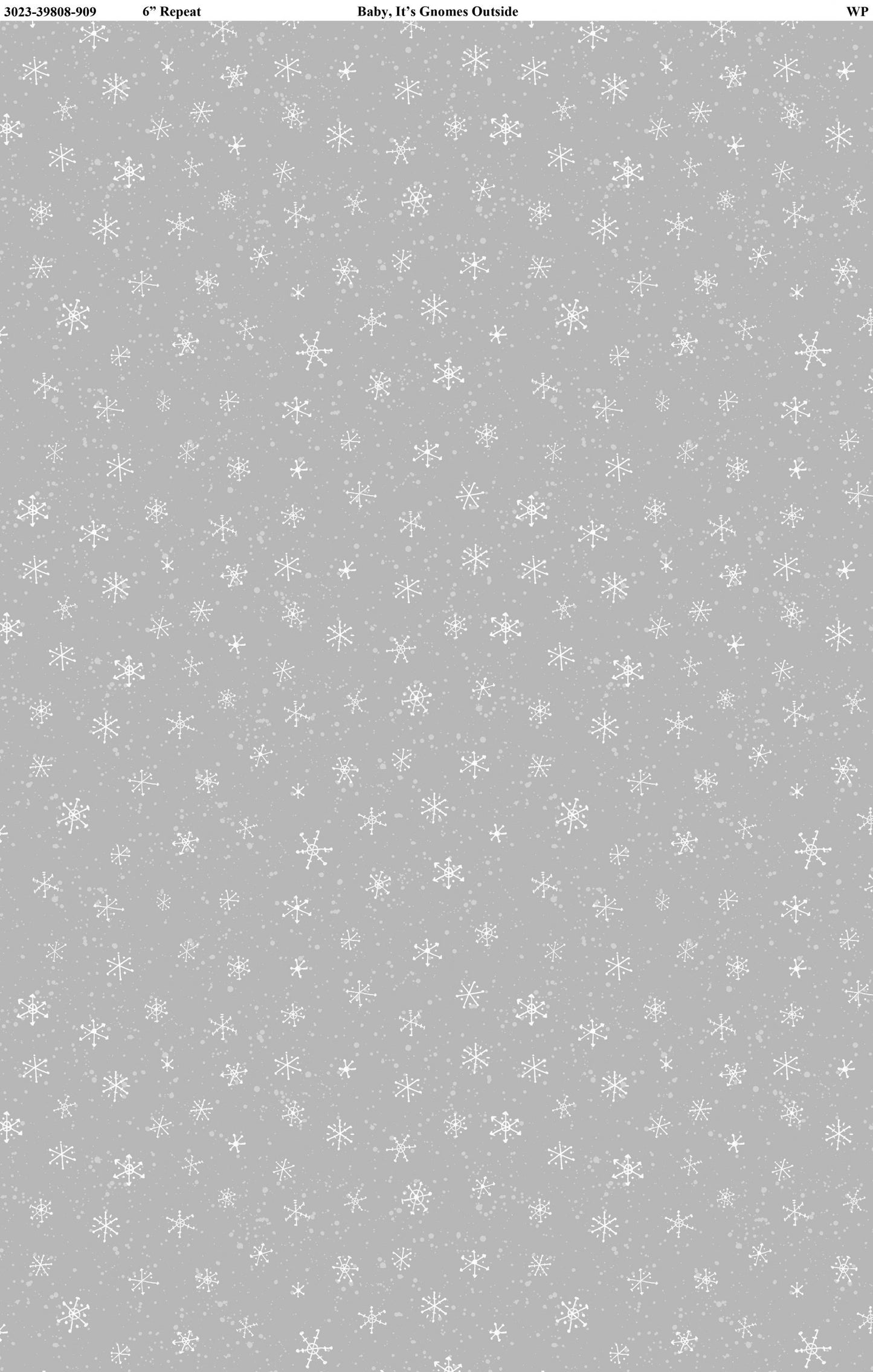 Baby It's Gnomes Outside Snow Allover Gray Susan Winget Wilmington Prints Cotton Fabric