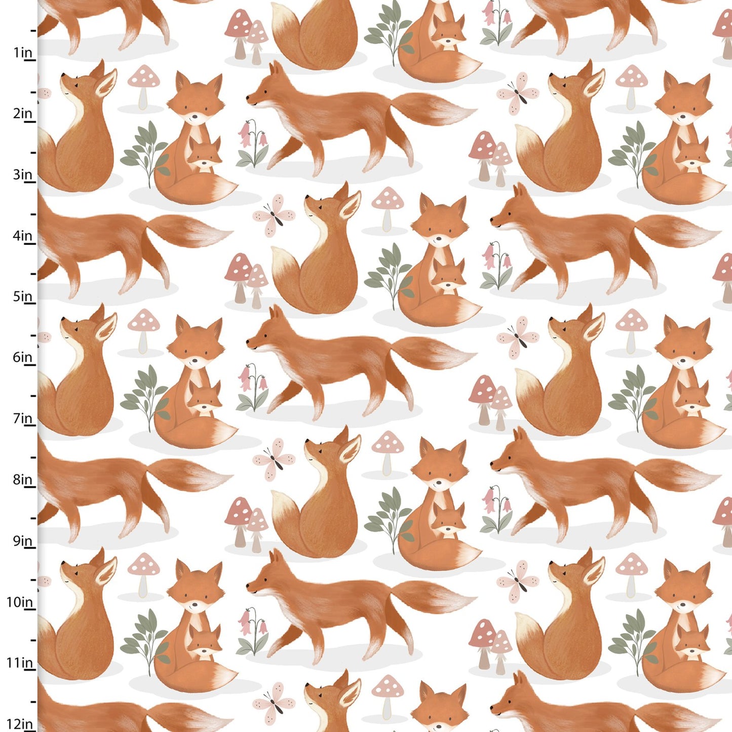 Baby in Bloom Fox Trot White Jo Taylor 3 Wishes Fabric Cotton FLANNEL Fabric
