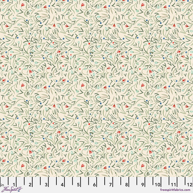 Backyard Wonder Field of Flowers Cream Adam Trest Free Spirit Cotton Fabric FS-PWAT011.CREAM