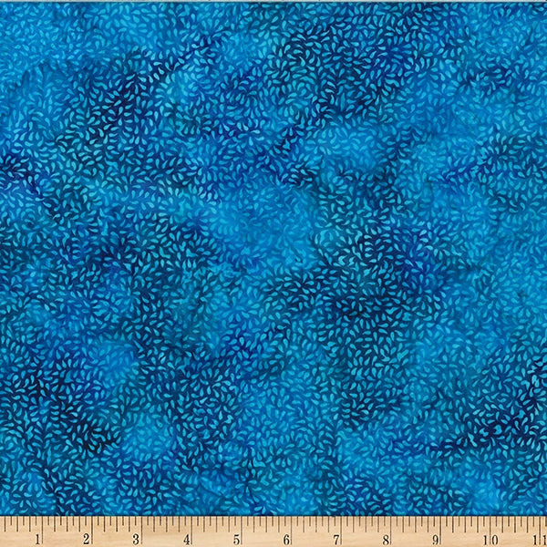 Bali Batik Fresh Meadow Hoffman Challenge Ditsy Petals Riviera Blue Hoffman Fabrics Cotton Fabric HF-W2575-559