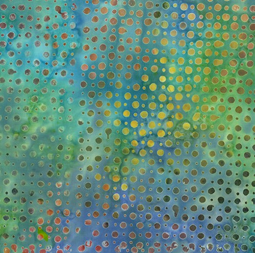 Bali Dot Craze Batik Big Little Dot Blue Multi Benartex Cotton Fabric BE-9283-95