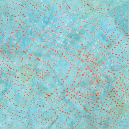 Bali Dot Craze Batik Dot Wave Aqua Blue Benartex Cotton Fabric BE-9282-80