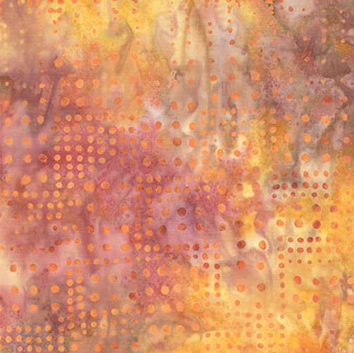 Bali Dot Craze Batik Variegated Dots Sunset Orange Benartex Cotton Fabric BE-9281-27