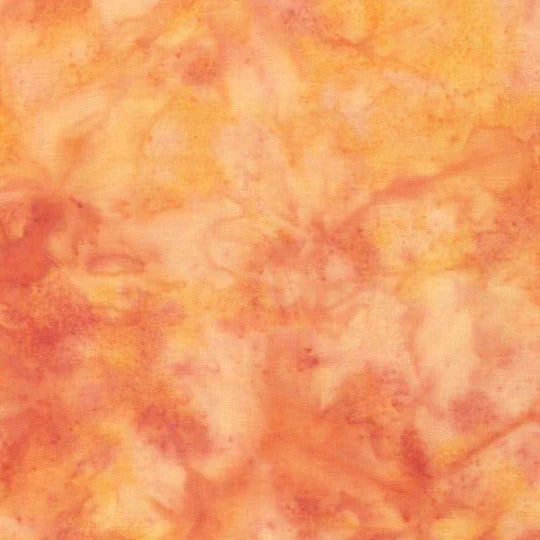 Bali Watercolors Mimosa Orange Hoffman Cotton Batik Fabric HF-1895-384
