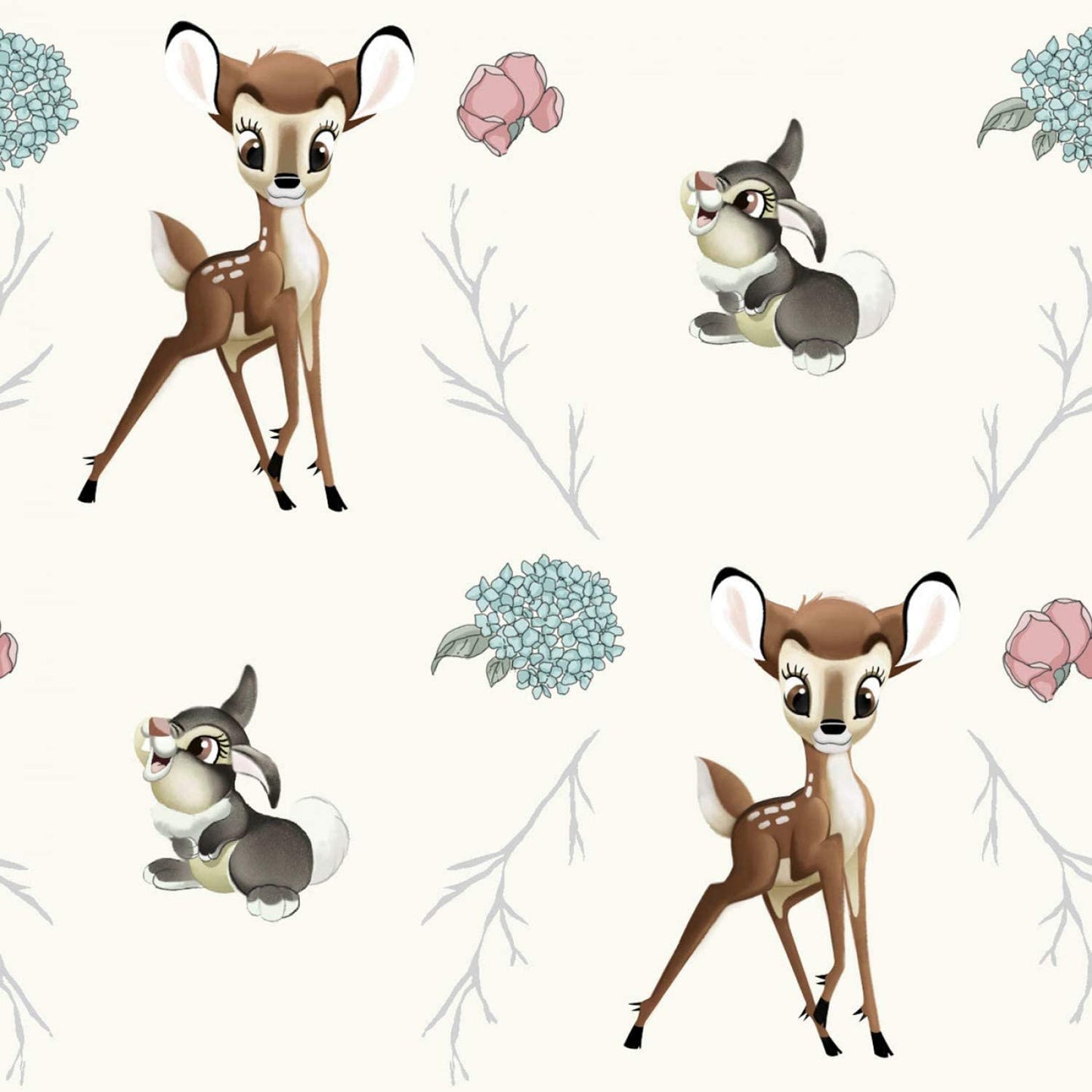 Bambi Thumper Cross Cream Disney Licensed Springs Creative Cotton Fabric