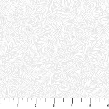 Basically Black and White Fronds White on White Patrick Lose Northcott Cotton Fabric NC-PL-10723-10 | US Fabric Shop