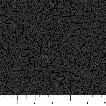 Basically Black and White Voronoi Black on Black Patrick Lose Northcott Cotton Fabric NC-PL-10725-99