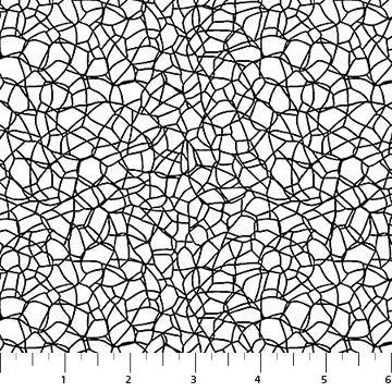 Basically Black and White Voronoi Positive Black on White Patrick Lose Northcott Cotton Fabric NC-PL-10725-11