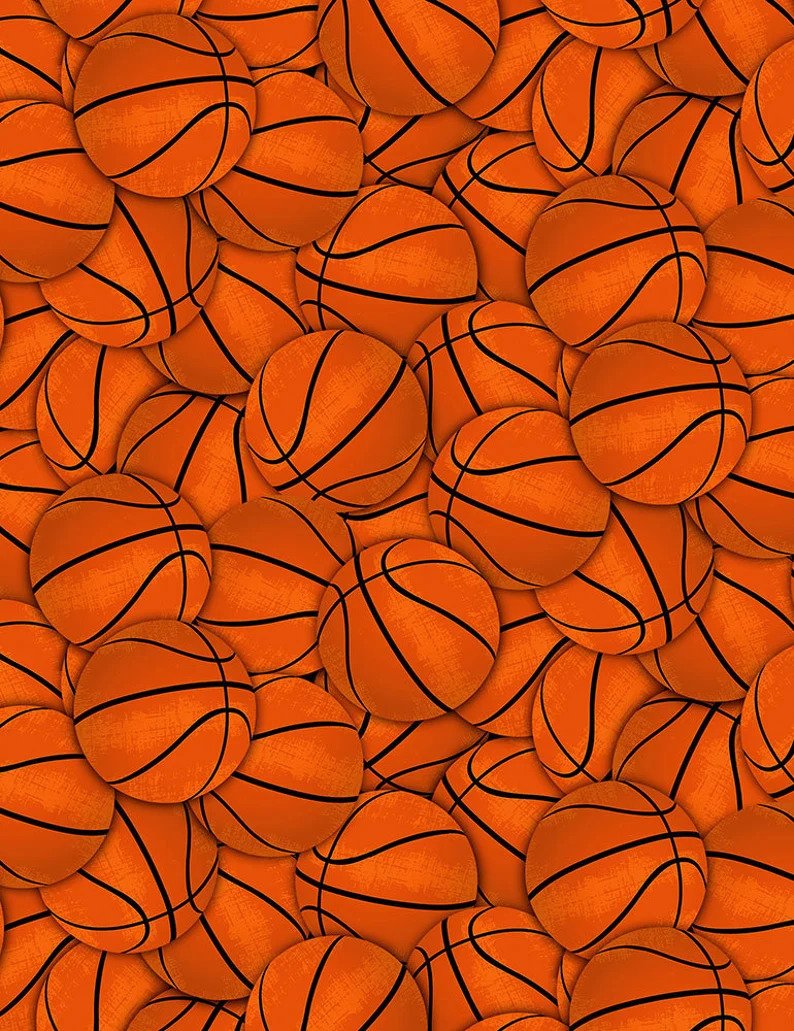Basketballs Packed Orange Timeless Treasures Cotton Fabric TT-C7376 Gail