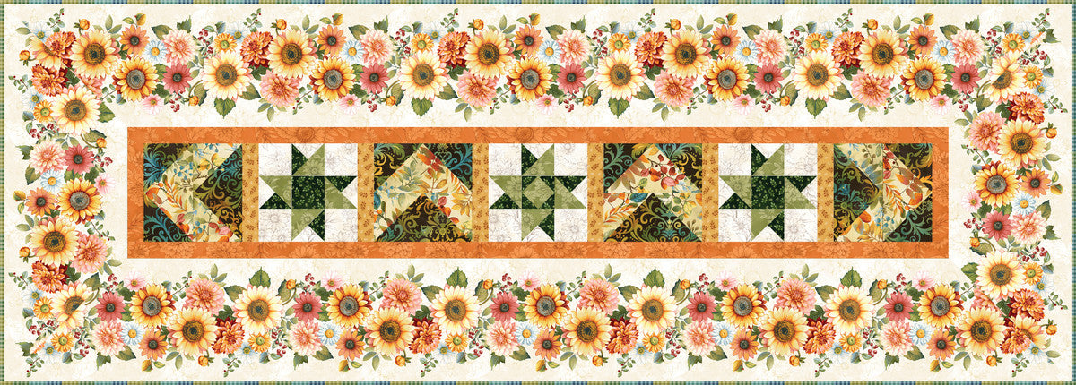 Baskets of Autumn Blessings Autumn Blooms Table Runner FREE Project Fabri Requirements Art Loft Studio E