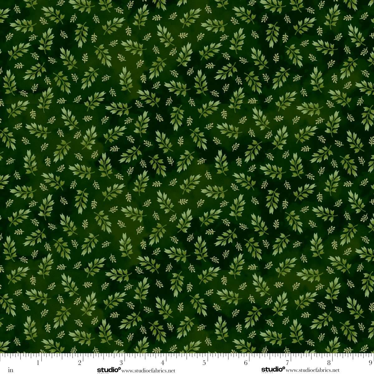 Baskets of Autumn Blessings Wheat Sprigs Forest Green Art Loft Studio E Cotton Fabric SE-9196-66 | US Fabric Shop