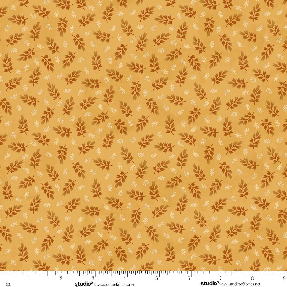 Baskets of Autumn Blessings Wheat Sprigs Ochre Gold Art Loft Studio E Cotton Fabric SE-9196-33