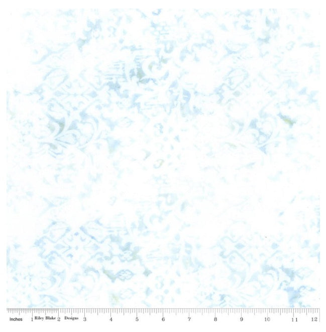 Batiks Porcelains Confetti Cake Barely There White Blue Green Riley Blake Cotton BATIK Fabric RB-BT23453-270
