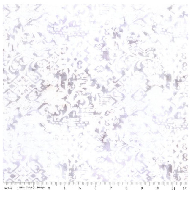 Batiks Porcelains Mallow Barely There White Purple Grey Riley Blake Cotton BATIK Fabric RB-BT23453-170