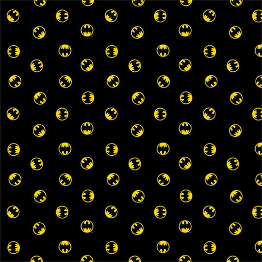 Batman 80 Years Anniversary Logo Black Camelot Cotton Fabric CF-23200124-01 Black Logo