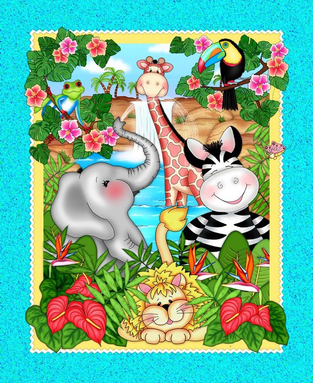 Bazooples Waterfall Panel 36" Springs Creative Cotton Fabric SC-70707