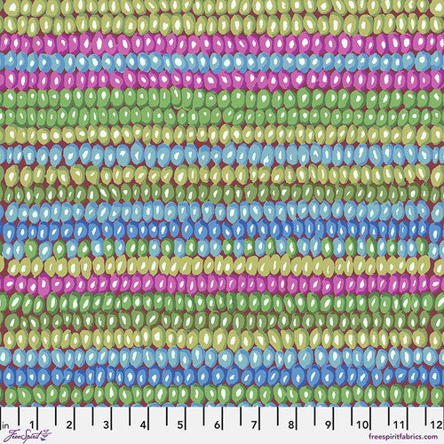 Bead Stripe Moss Green Philip Jacobs Vintage Kaffe Fassett Collective Free Spirit Cotton Fabric  FS-PWGP050-Moss