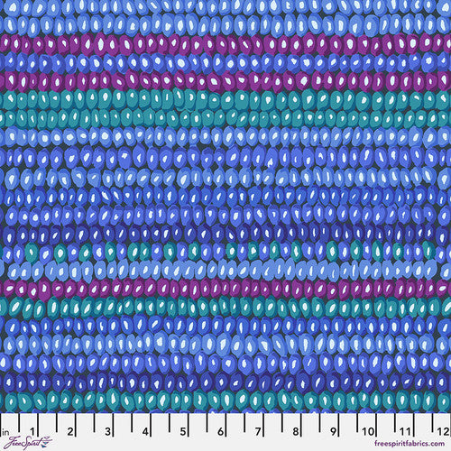 Bead Stripe Cobalt Blue Philip Jacobs Vintage Kaffe Fassett Collective Free Spirit Cotton Fabric  FS-PWGP050-Cobalt