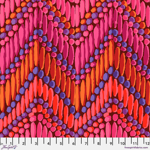 Beaded Curtain Red February 2023 Kaffe Fassett Collective Free Spirit Cotton fabric  FS-PWGP191.RED