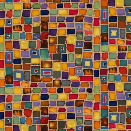Bear in Mind Mosaic Multi Nancy Dunlop Cawdrey P&B Textiles Cotton Fabric PB-BIMI5923-MU