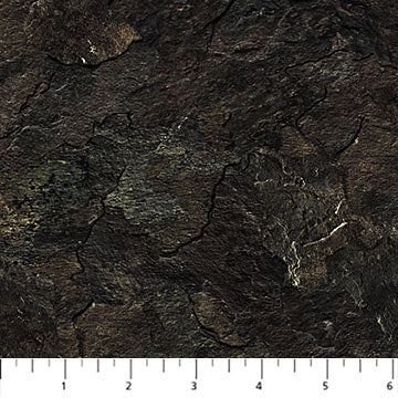 Bear's Den Slate Black Hautman Brothers Wildlife Art Northcott Cotton Fabric