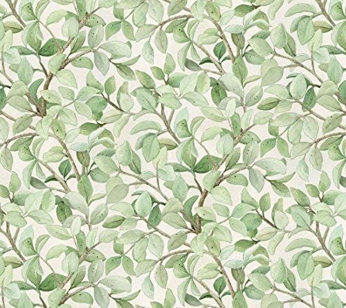 Beautiful Birds Realistic Branches of Leaves Cream Tracey Lizotte Elizabeth's Studio Cotton Fabric