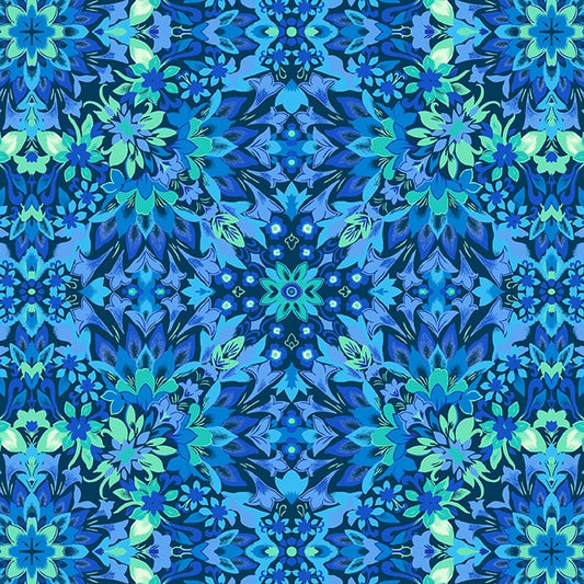 Bee All You Can Bee Damask Dark Blue Art Loft Studio E Cotton Fabric