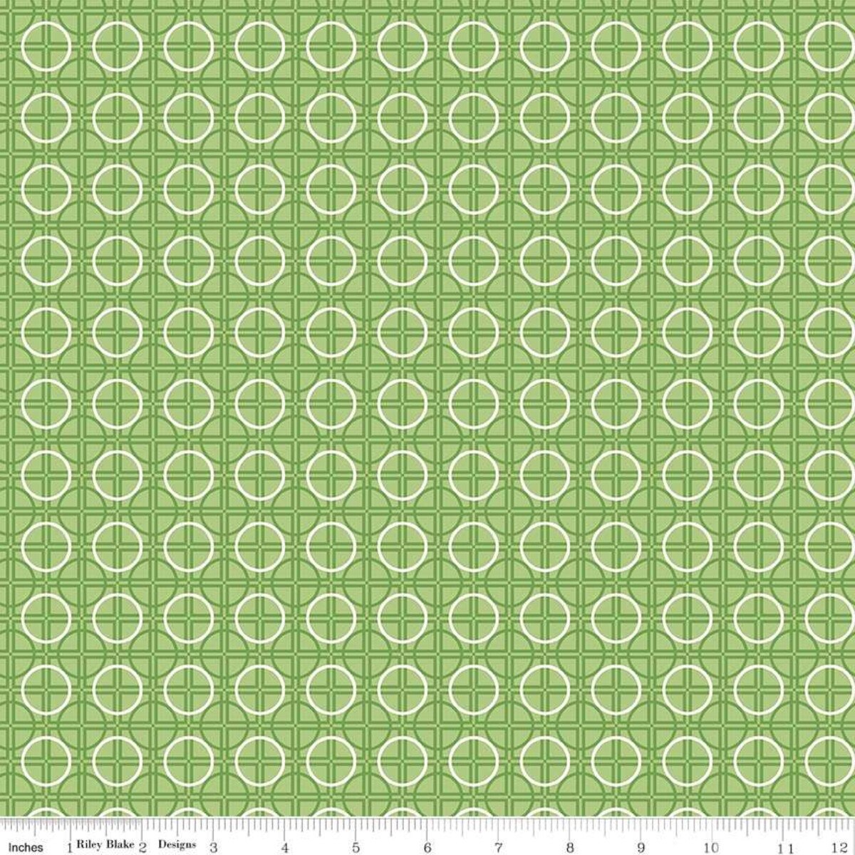 Bee Basics Circle Green Lori Holt Riley Blake Designs Cotton Fabric RB-C6407-GREEN