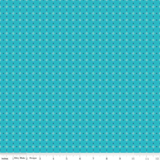 Bee Basics Polka Dot Turquoise Lori Holt Riley Blake Designs Cotton Fabric RB-C6405-TURQUOISE