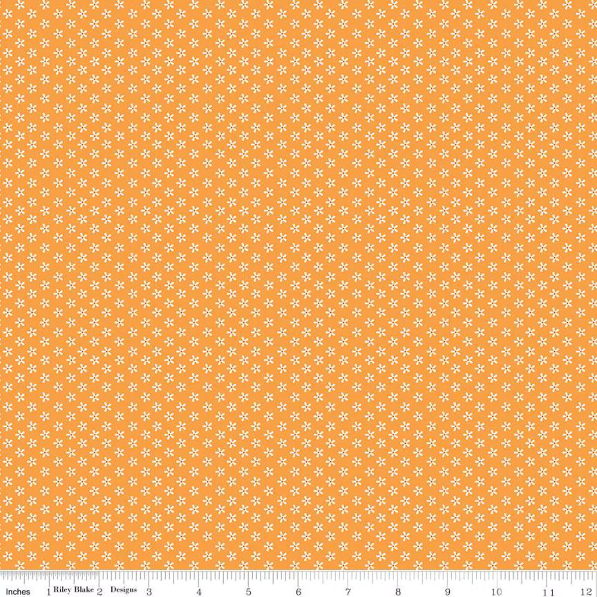 Bee Basics Tiny Daisy Macaroni Orange Lori Holt Riley Blake Designs Cotton Fabric RB-C6403-MACARONI