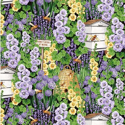Bee Culture Pure Honey Lila Purple Michael Miller Cotton Fabric