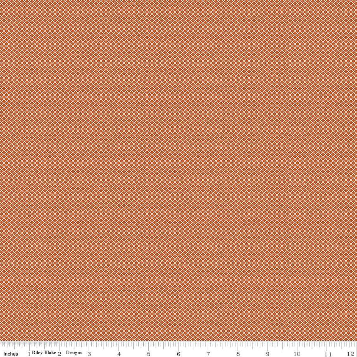 Bee Plaids October Lattice Autumn Orange Lori Holt Riley Blake Designs Cotton Fabric RB-C12026-Autumn